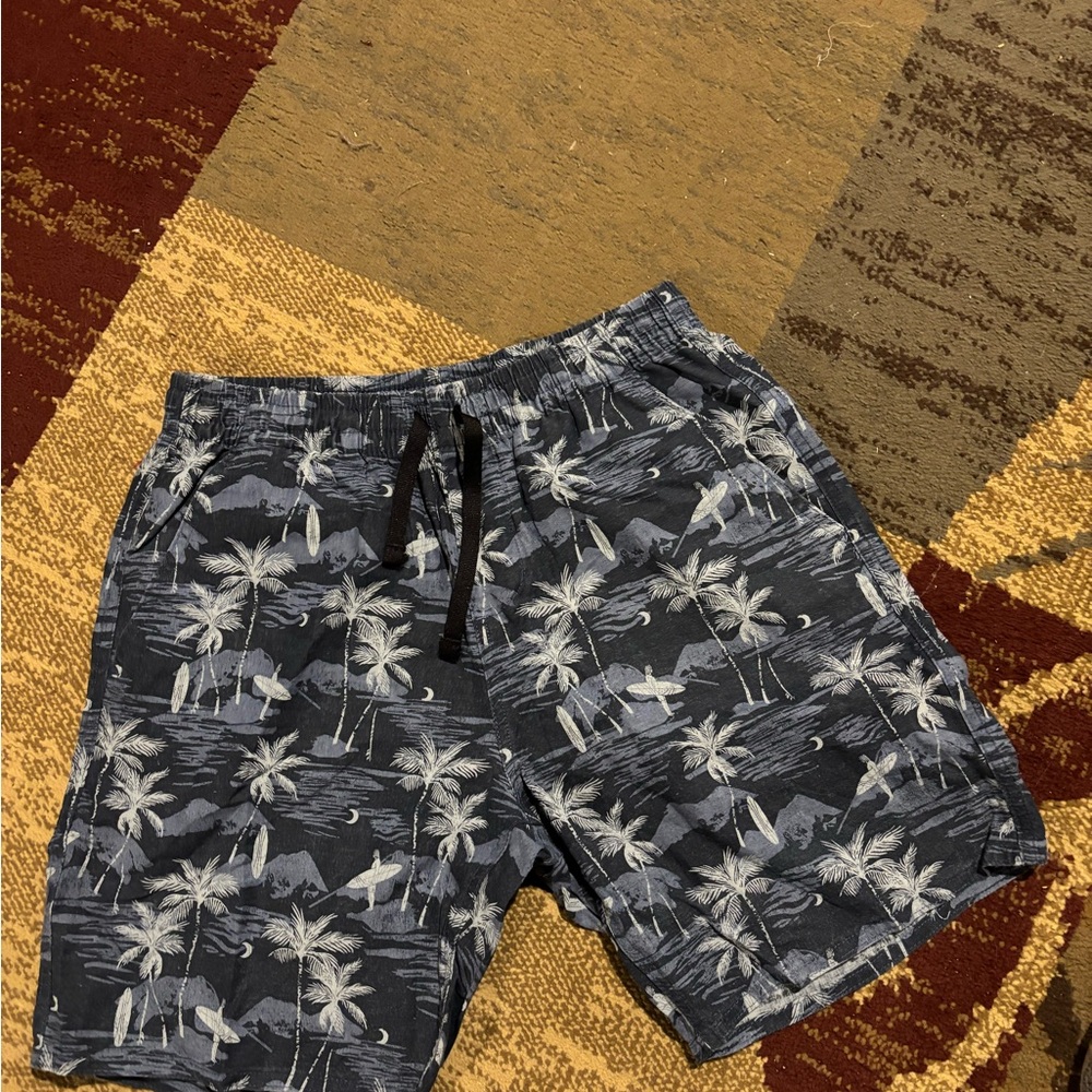 Anne Klein Men's Palm Print Swim Shorts - Black and White